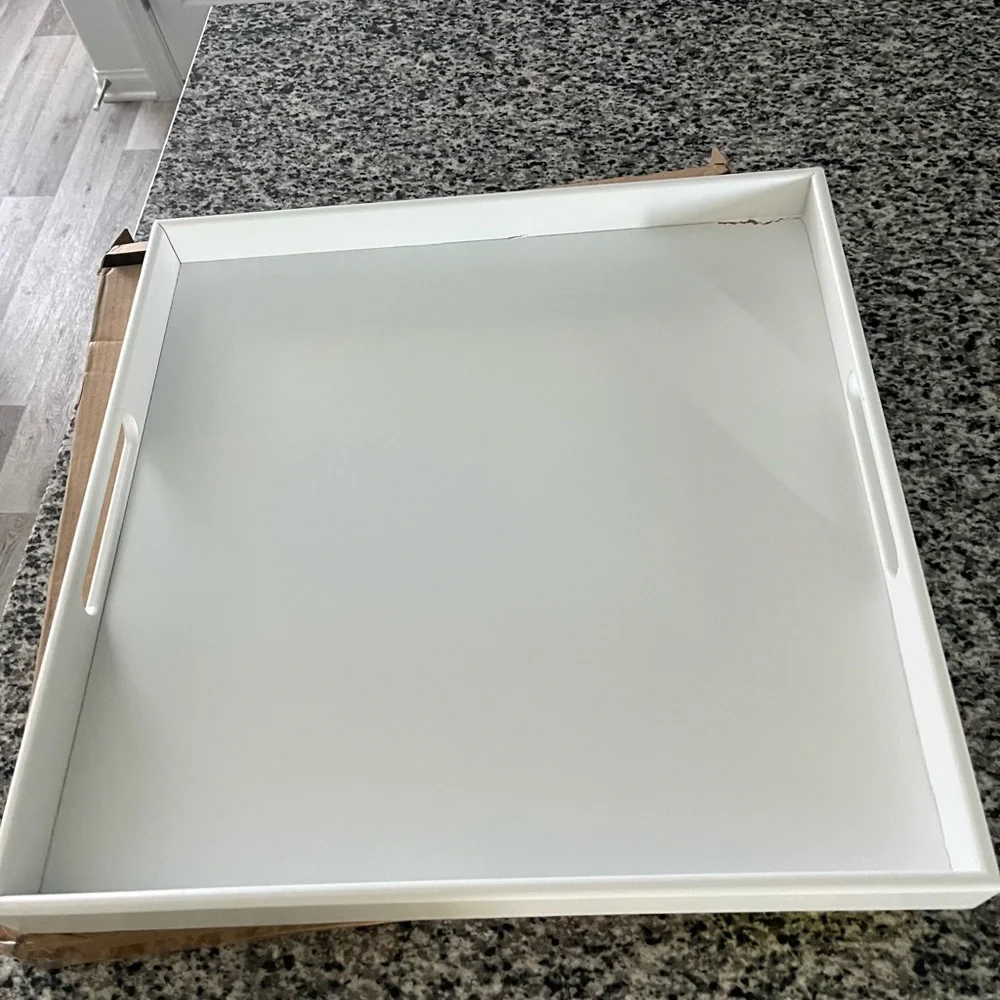 White Decorative Serving Tray - Home Bath